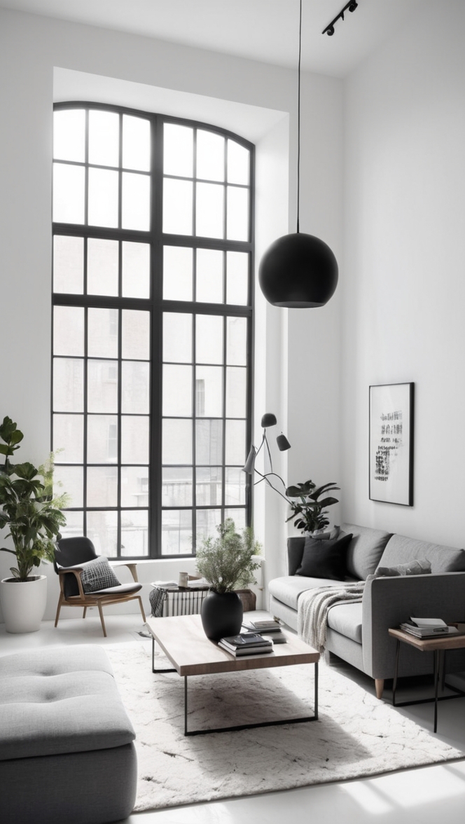 contemporary home design, interior design inspiration, modern minimalist decor, stylish living room ideas, monochrome color palette