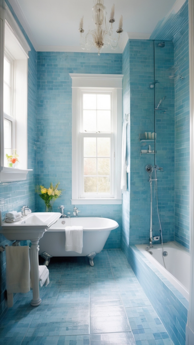 blue tile, bathroom tile, blue bathroom, tile shop, tile store