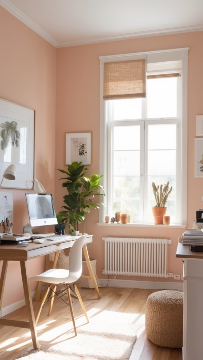 home office decor, modern home office, small home office design, cozy work space, Scandinavian home office