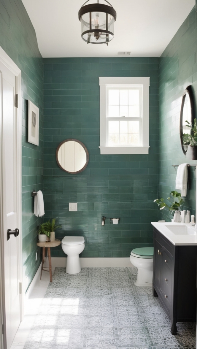 dark green bathroom tiles, emerald green subway tile, deep green ceramic tile, hunter green bathroom tile, olive green wall tiles