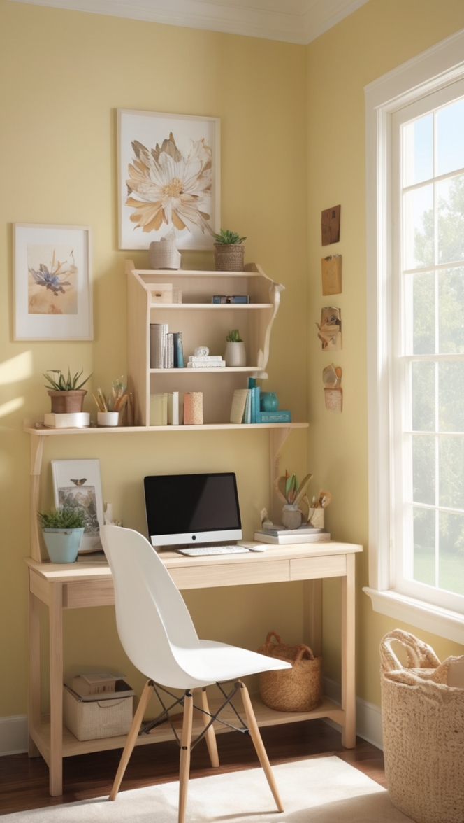 mini home office, small office design, home office space, office organization, work from home office