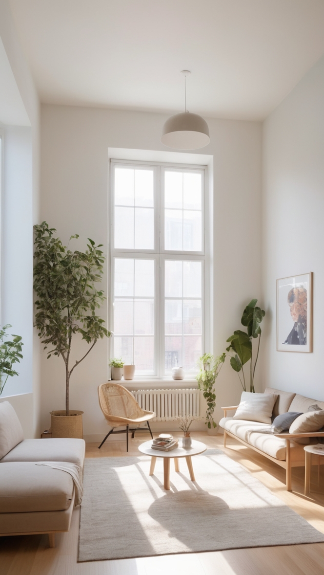 minimalist home decor, modern interior design, Scandinavian living room, contemporary furniture, clean and sleek design