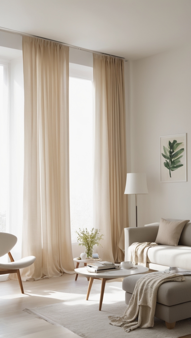 minimalist curtains, living room, modern curtains, window treatments, contemporary designs