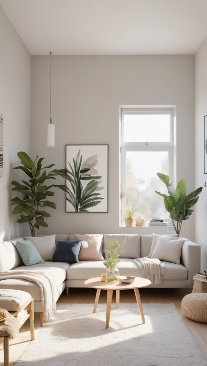 modern living room decor,minimalist furniture,contemporary living room ideas,neutral living room decor,small space decorating