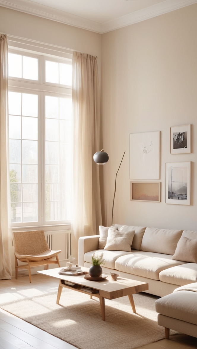 minimalist living room decor, minimalist interior design, Scandinavian living room, modern minimalist decor, neutral color palette