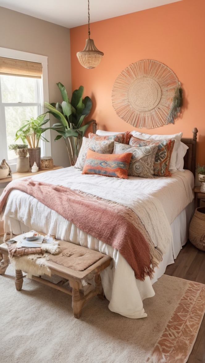 bohemian bedroom decor, boho bedroom ideas, chic bedroom design, boho style bedroom, modern boho bedroom