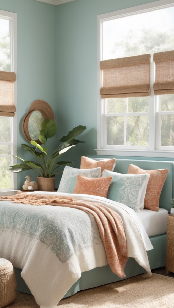 boho bedroom decor, coastal chic bedroom, modern bohemian bedroom, beachy bedroom ideas, coastal inspired bedroom