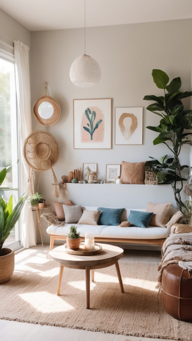 boho chic living room ideas, bohemian home decor, modern boho living room, boho minimalist style, boho living room design