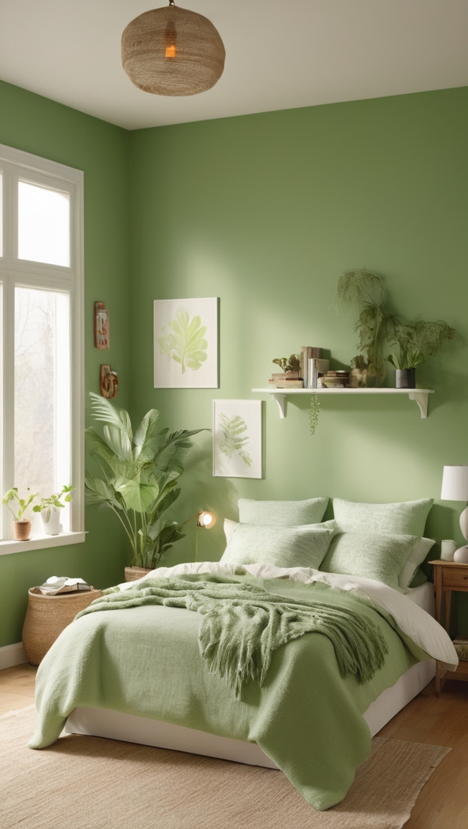 cozy bedroom decor, green bedroom ideas, bedroom design, interior design, home decor