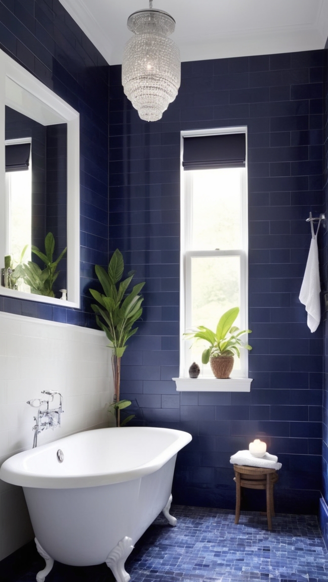 dark blue bathroom tiles, navy blue tiles, blue mosaic tiles, royal blue bathroom tiles, deep blue ceramic tiles