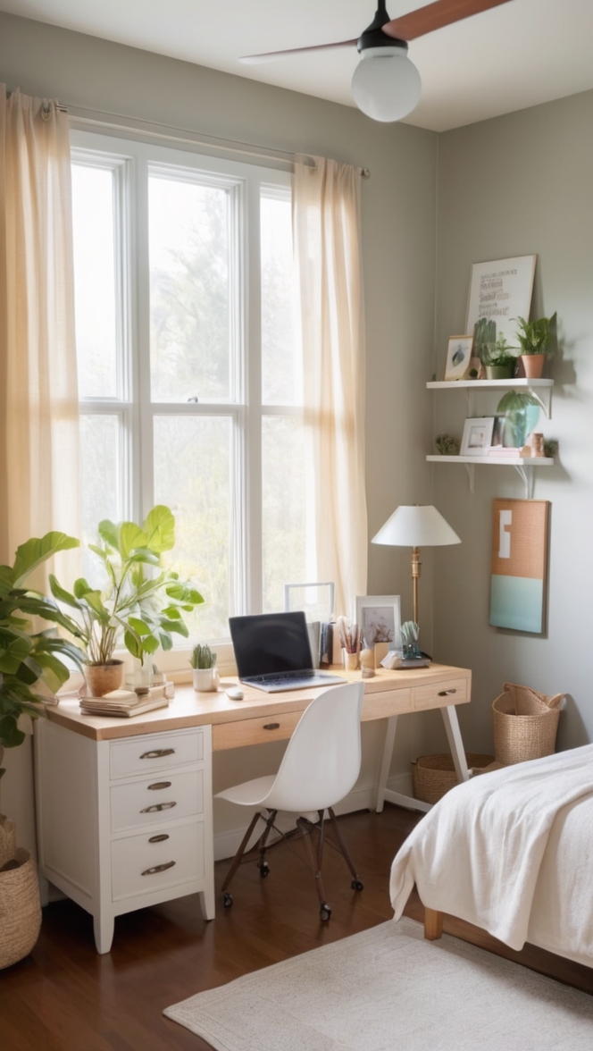 home office setup, bedroom office, work from home setup, home office furniture, small home office