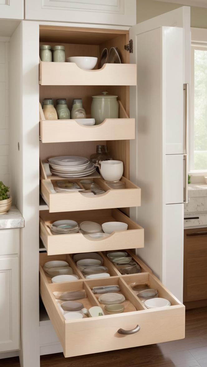 kitchen organization, pantry organization, cabinet organization, kitchen storage, drawer dividers