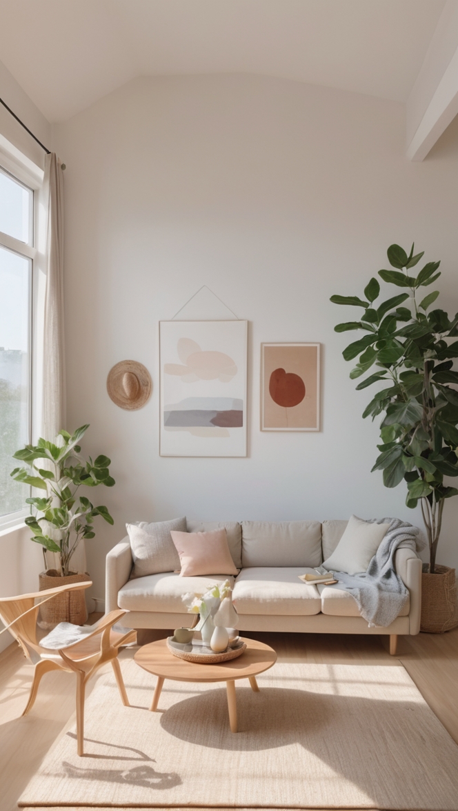 minimalist home decor, modern living room, elegant furniture, contemporary design, simple interior layout