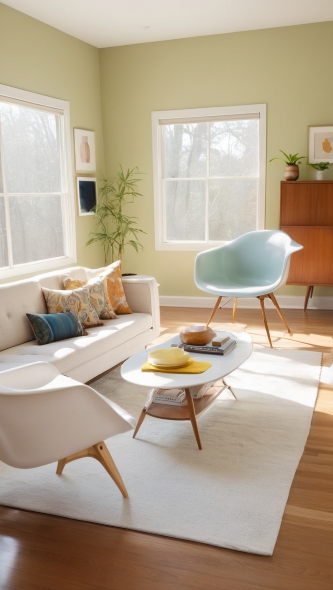 mid century modern furniture, modern minimalist living room, Scandinavian design living room, contemporary furniture, vintage modern living room