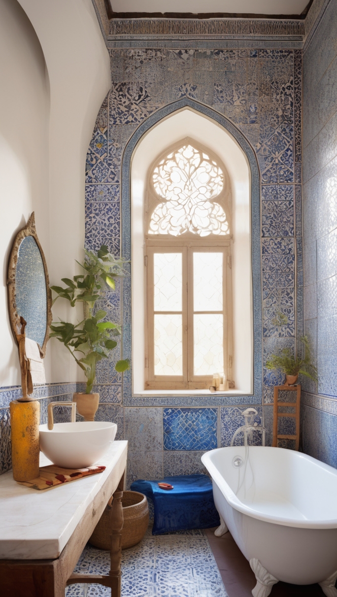 Moroccan tiles, bathroom tiles, Moroccan tile design, Moroccan tile patterns, Moroccan tile flooring