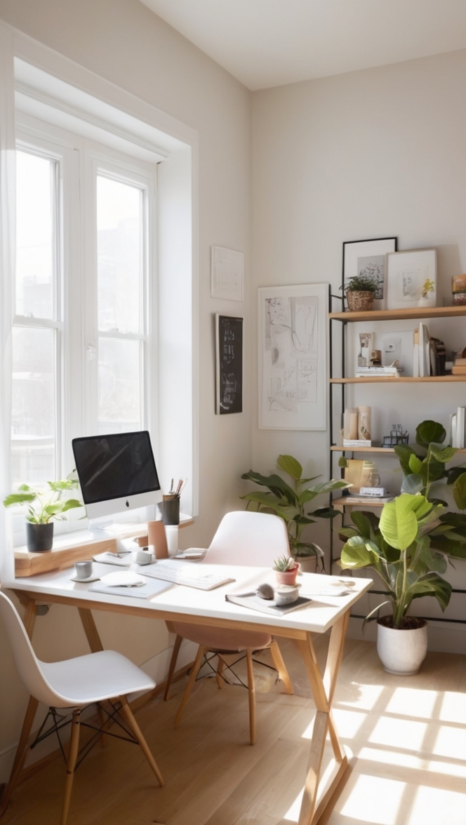 small office design, home office setup, small office furniture, home office organization, office desk essentials