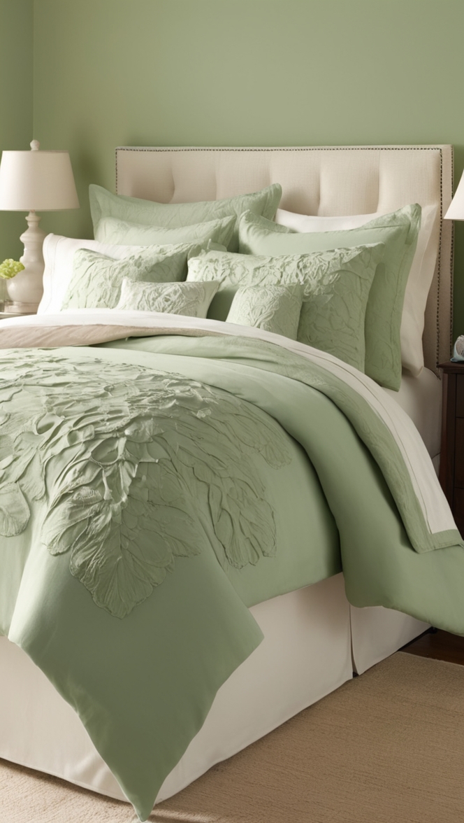 green duvet cover, organic bedding, eco-friendly bedspread, sustainable comforter, natural fiber quilt