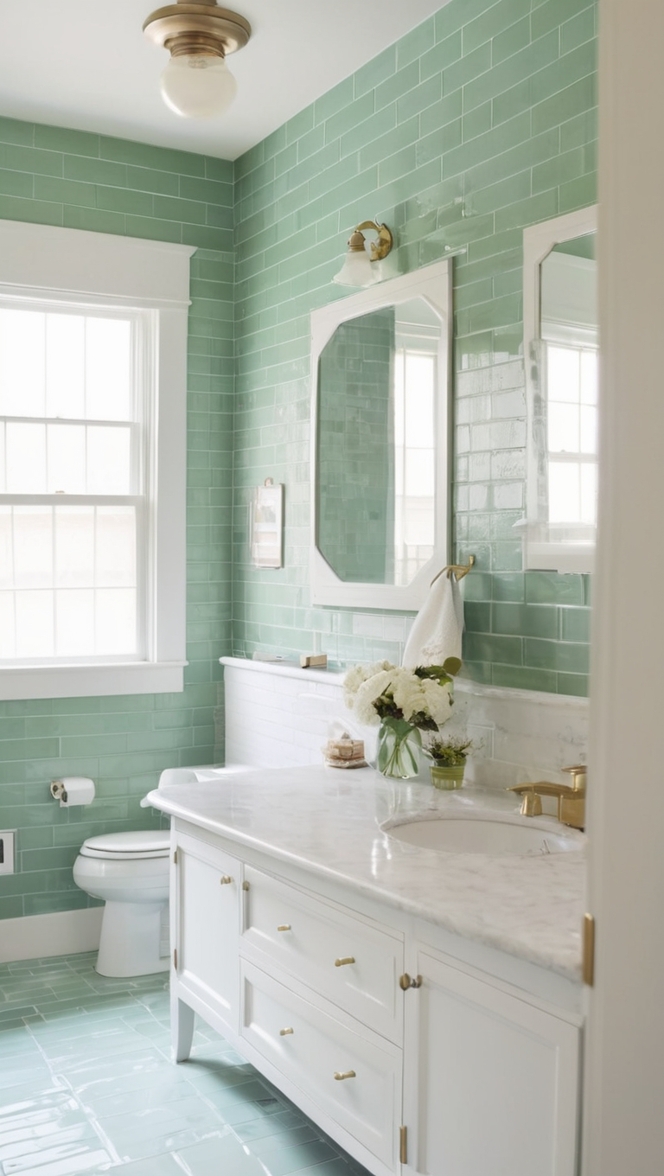 green glass subway tile, green subway tile backsplash, green ceramic subway tile, green subway tile shower, green subway tile kitchen