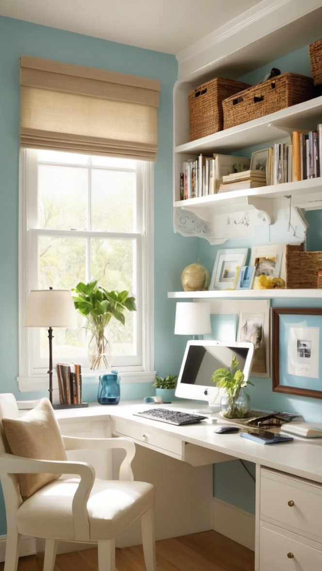 home office furniture, small home office, home office layout, workspace organization, compact office design