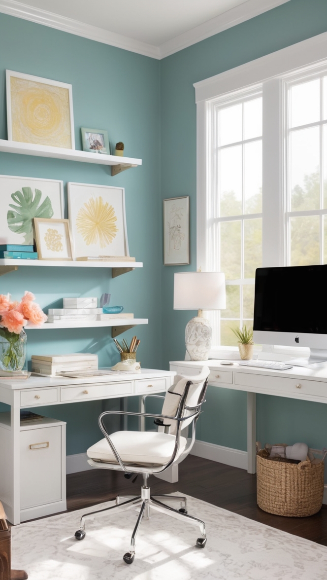 home office furniture, ergonomic office chair, dual workstation, office desk organization, dual monitor setup