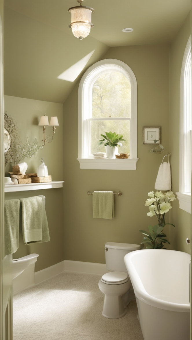 olive green paint, olive green tile, olive green decor, olive green accessories, olive green walls