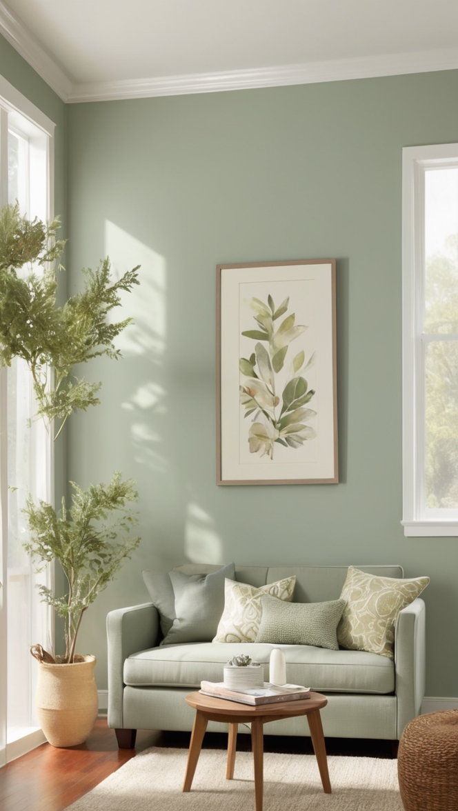 sage green paint, sage green decor, grey living room ideas, green and grey living room, sage green furniture