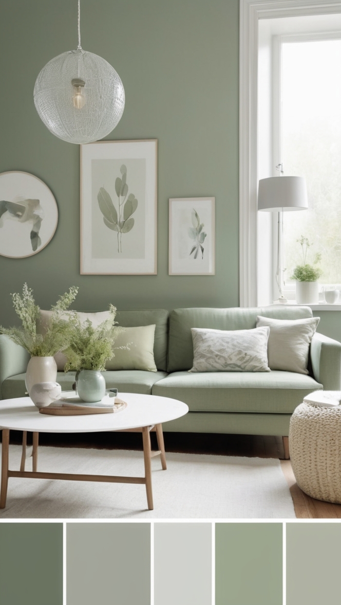sage green paint, sage green decor, grey living room ideas, green and grey living room, sage green furniture