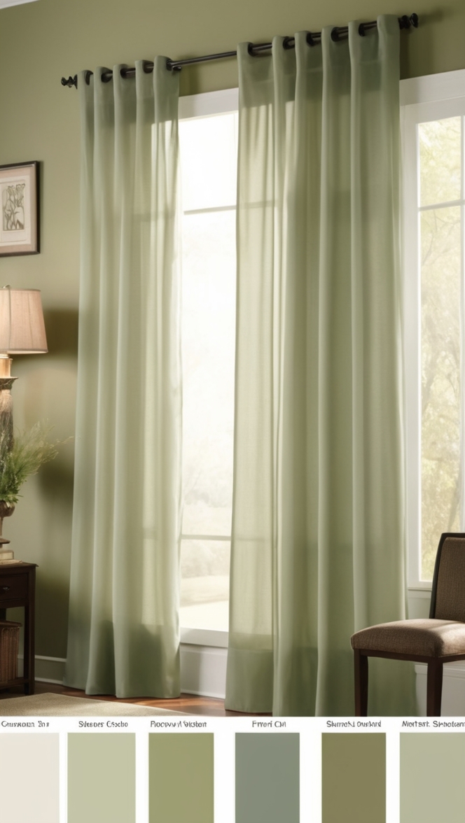 sage green curtains, living room curtains, green curtains, sage curtains, modern curtains