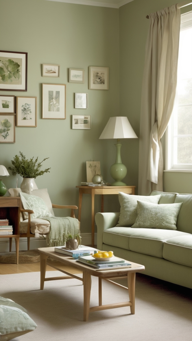 green sofa, living room decor, home furniture, interior design, modern seating