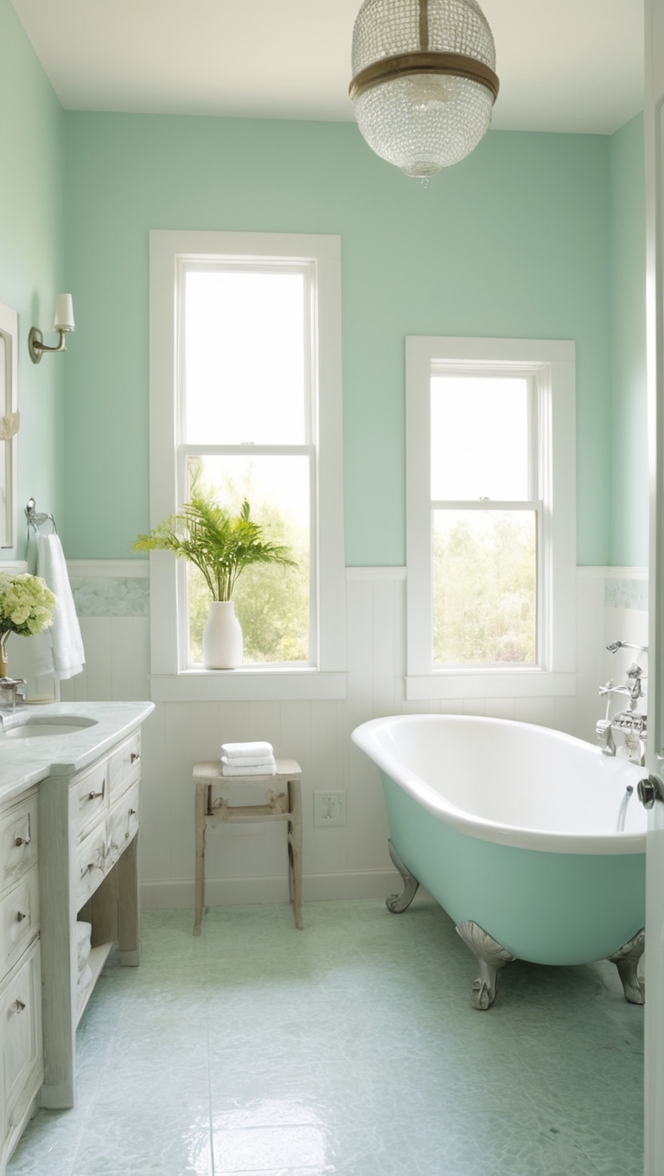 seafoam green paint,, seafoam green decor,, seafoam green tile,, seafoam green wallpaper,, seafoam green accessories