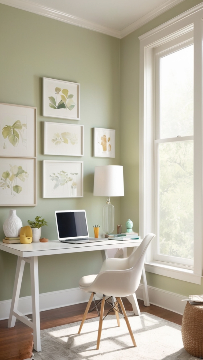 home office desk, corner office space, shared work space, minimalist home office, compact office design