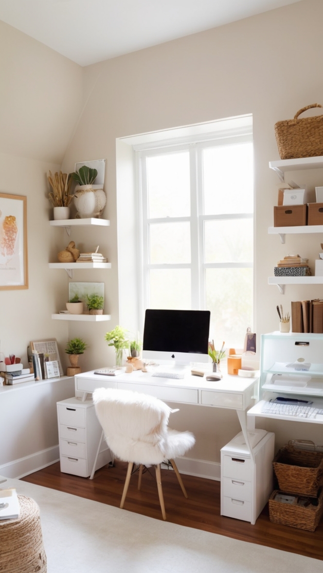 office organization, small office storage solutions, efficient office layout, office decluttering tips, home office design