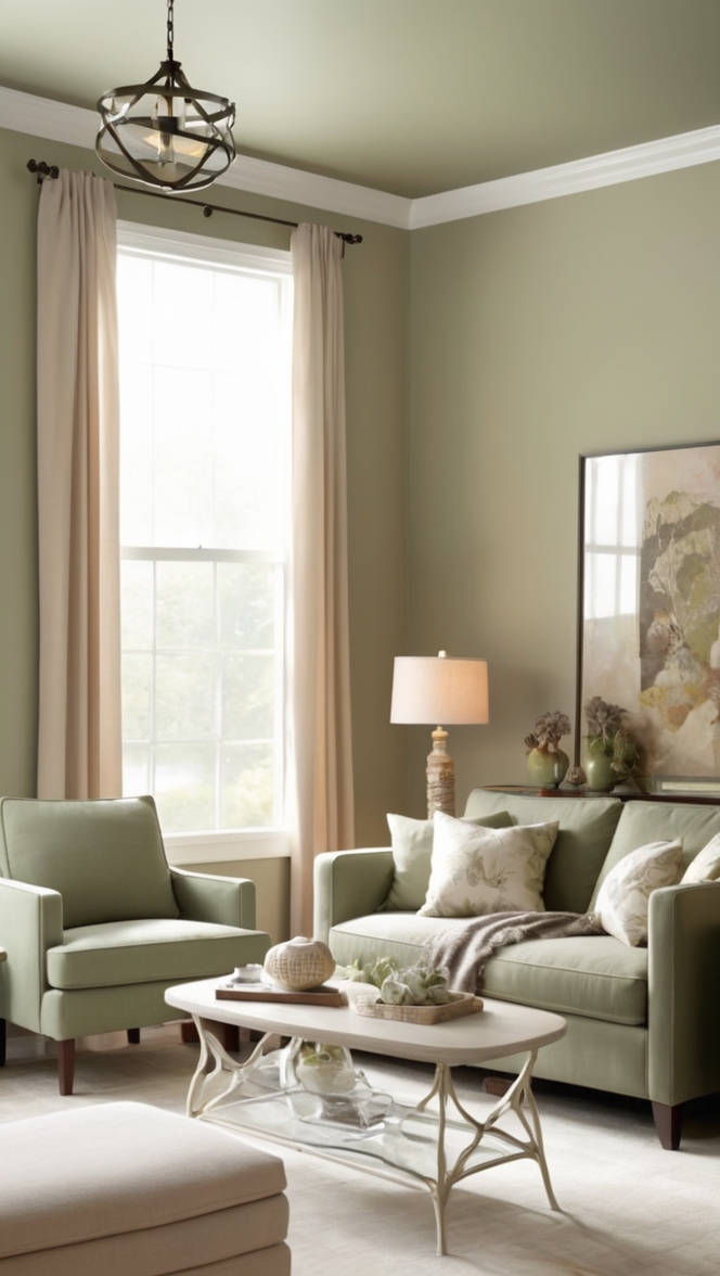 taupe paint colors, sage green decor, neutral living room ideas, contemporary living room design, elegant home decor