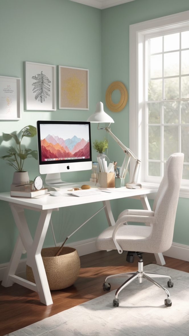 remote work setup, home office furniture, work from home desk, home office organization, telecommuting space