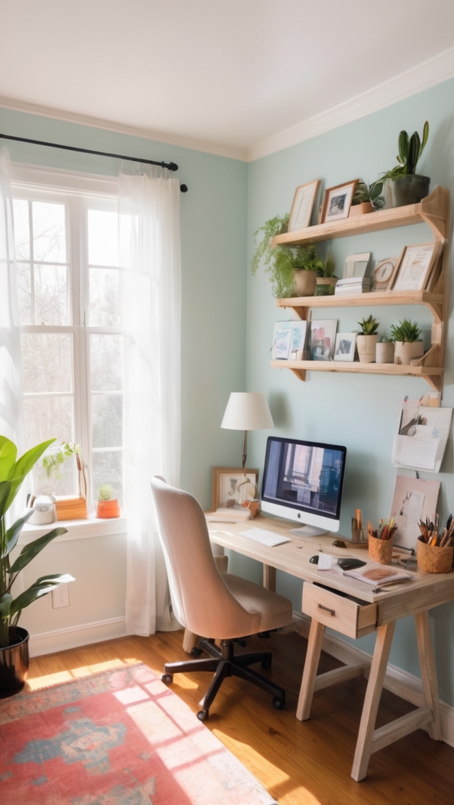 remote work setup, home office furniture, ergonomic office chair, dual monitor setup, productive work environment