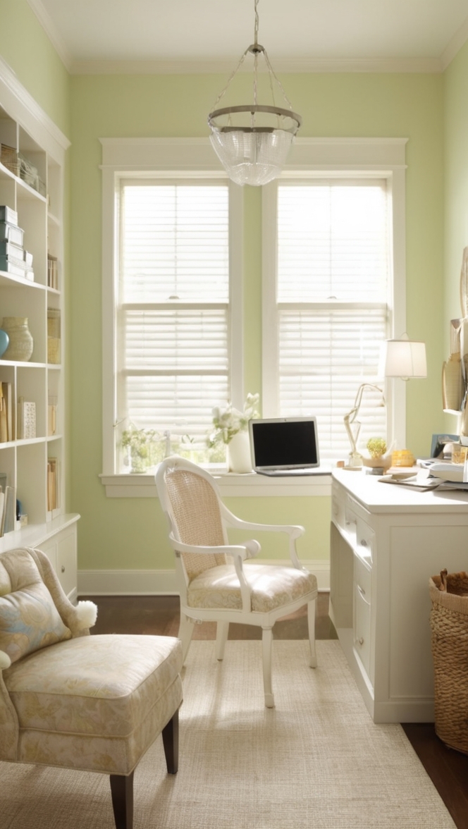 aesthetic home office decor, luxury home office design, elegant home office furniture, modern home office setup, stylish home office organization