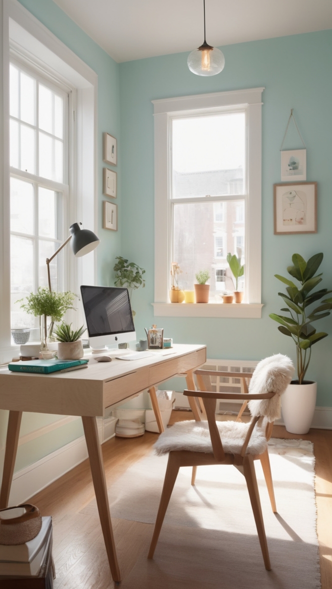 aesthetic home office decor, luxury home office design, elegant home office furniture, modern home office setup, stylish home office organization