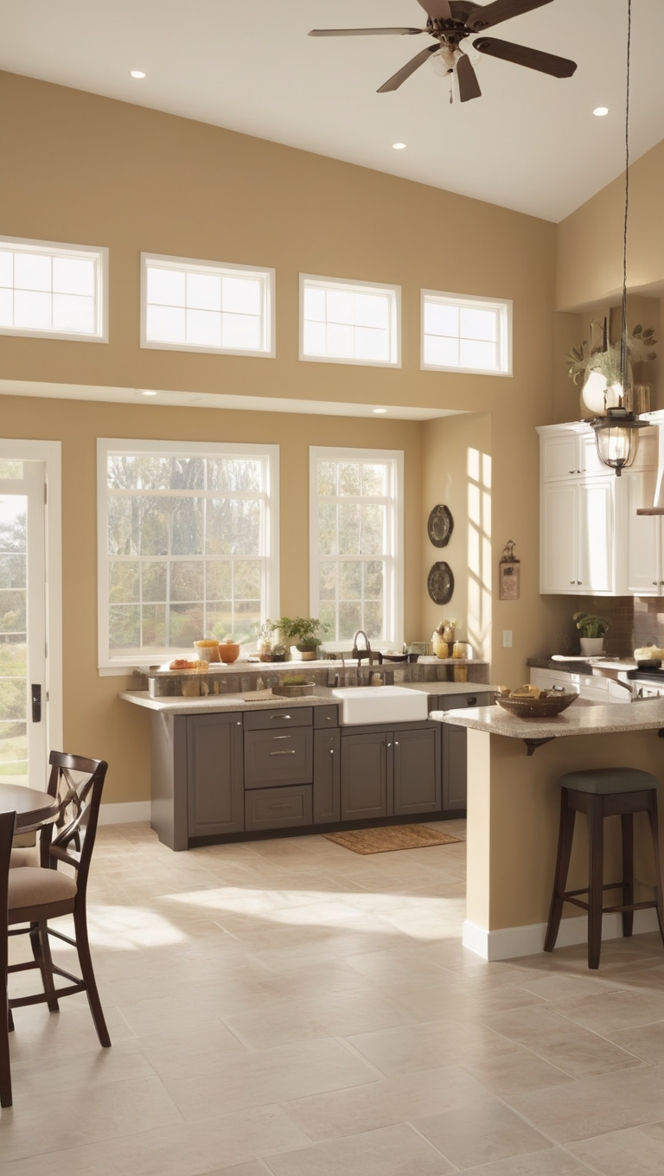 open floor plan design, kitchen and dining room, living room layout, spacious kitchen design, modern open layout