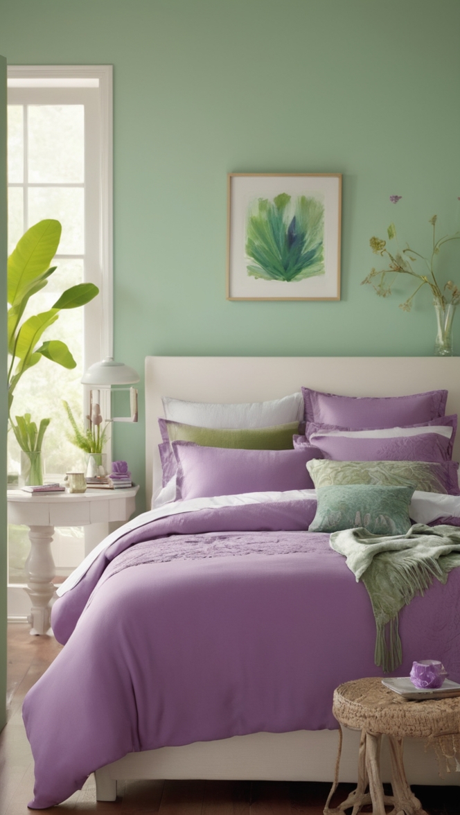 purple and green decor, purple and green bedroom ideas, purple and green bedroom design, purple and green color scheme, purple and green bedroom accessories