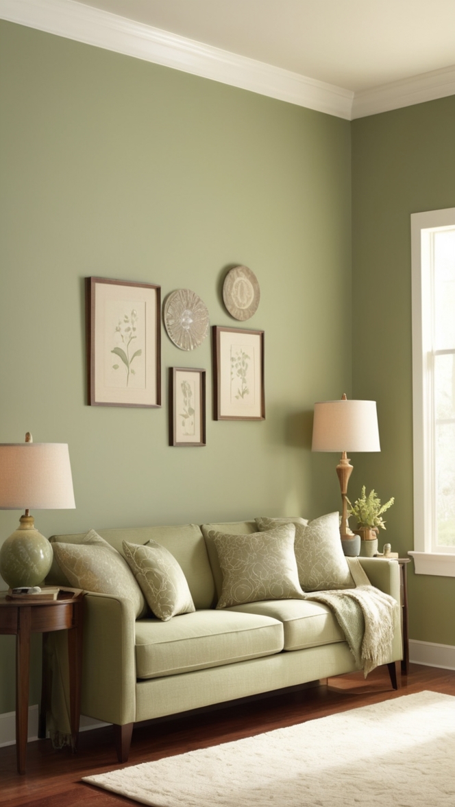 sage green paint, sage green decor, sage green walls, sage green furniture, sage green color palette
