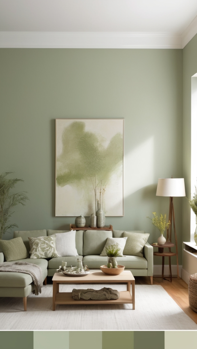 sage green decor, green and white living room, sage color scheme, sage green interior design, mint green living room