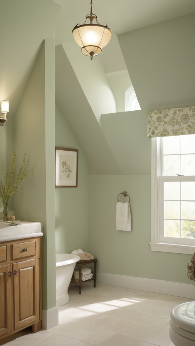 sage green tile, sage green walls, sage green vanity, sage green decor, sage green accessories