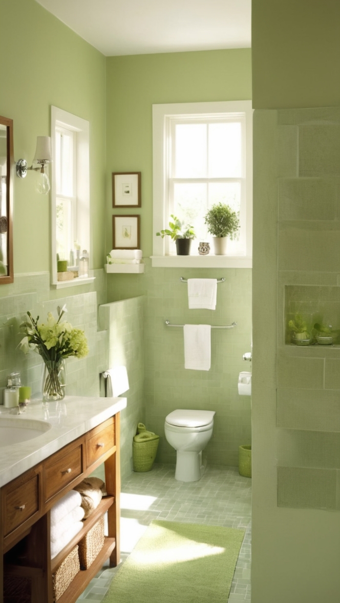 green bathroom remodel, small bathroom décor, eco-friendly bathroom design, compact bathroom renovation, sustainable bathroom renovation