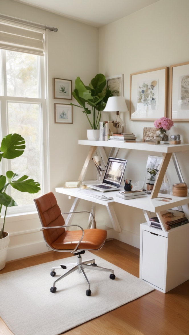 small office setup, home office decor, small space office, home office design, office organization