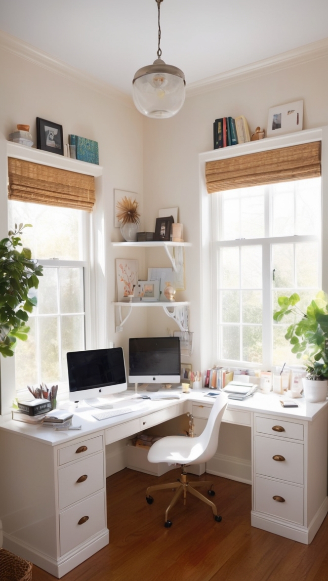 small home office design, home office organization, small office decor, home office furniture, office workspace design