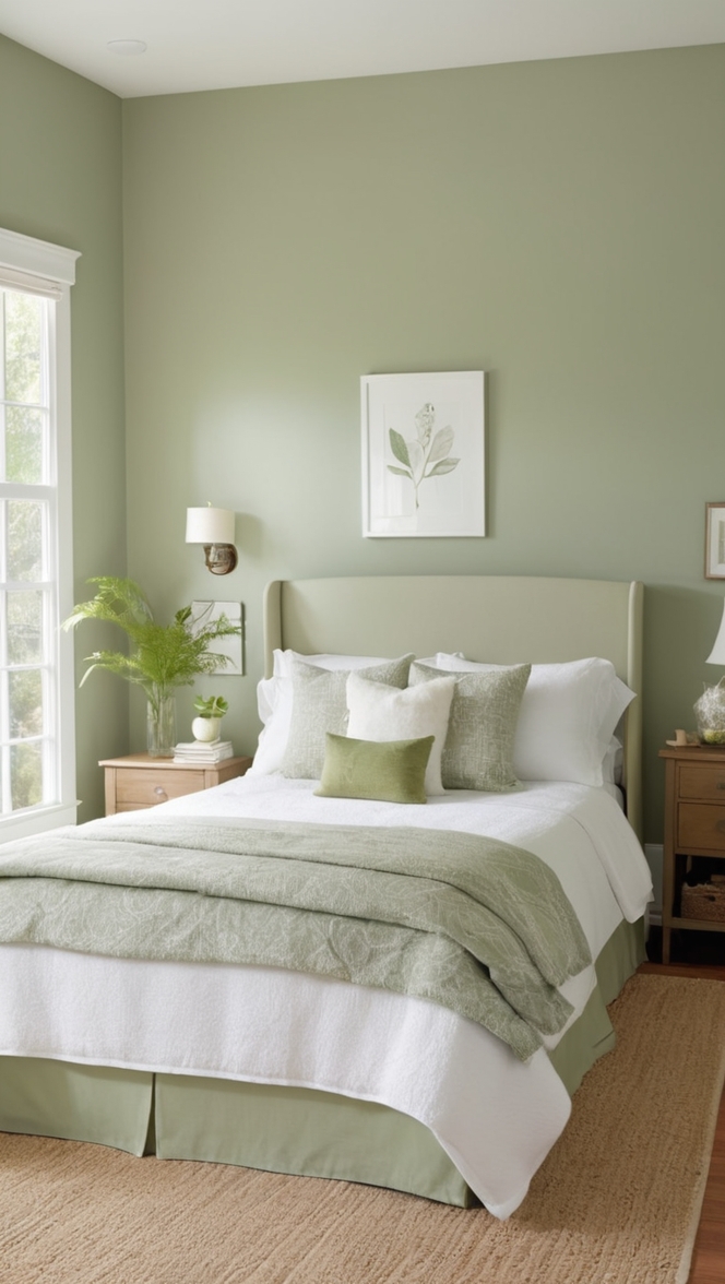 green and white bedroom ideas, sage green bedroom decor, white and green bedroom decor, sage green and white bedroom, green and white bedroom design