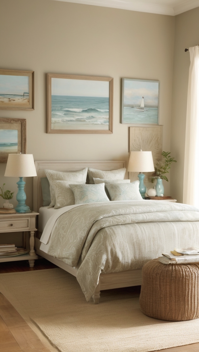 coastal bedroom decor, ocean inspired bedroom, beach cottage bedroom, natural bedroom design, seaside bedroom ideas