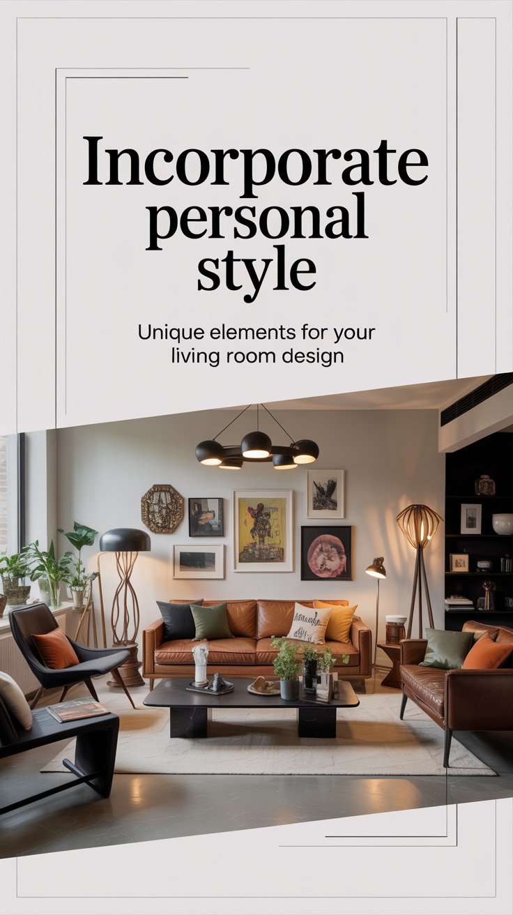 How can I incorporate personal style and unique elements into my living room design?