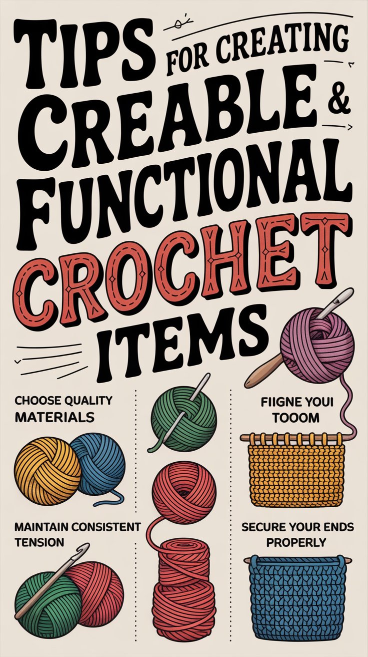 What are some tips for creating durable and functional crochet items?